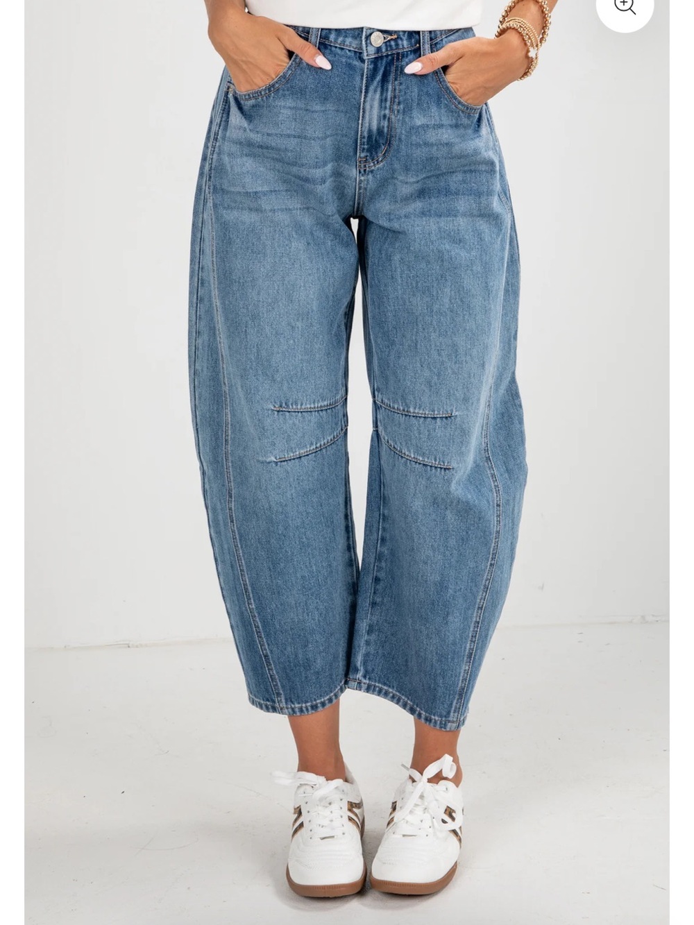 LOVE SOHO BARREL DENIM BLUE JEANS SZ 7 JR